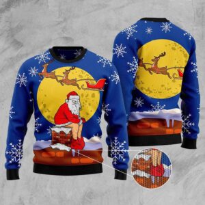 Funny Santa Xmas Ugly Christmas Sweater, Christmas…