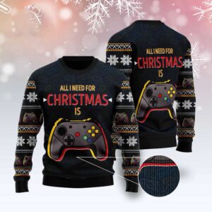 Games All I Need Ugly Christmas Sweater,…