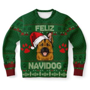 German Shepherd Feliz Navidog Ugly Christmas Sweater,…