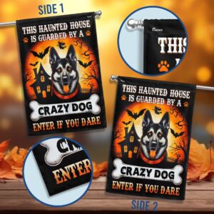 German Shepherd Halloween This Haunted House Is Guarded By A Crazy Dog Enter Flag Halloween Flag Halloween Garden Flags Halloween House Flags 3 fjxn1r.jpg