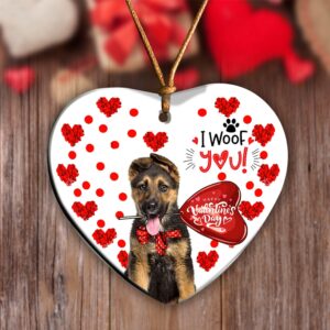 German Shepherd Happy Valentine’s Day Ornament, Christmas…