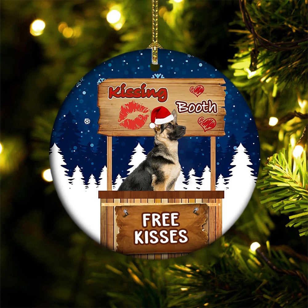 German Shepherd Kissing Booth Christmas Ornament, Christmas Ornament, Dog Ornament, Xmas Dog Ornaments German Shepherd Kissing Booth Christmas Ornament, Christmas Ornament, Dog Ornament, Xmas Dog Ornaments