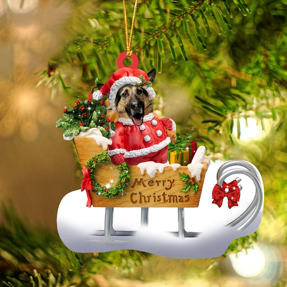 German Shepherd Merry Christmas Ornament, Christmas Ornament, Dog Ornament, Xmas Dog Ornaments German Shepherd Merry Christmas Ornament, Christmas Ornament, Dog Ornament, Xmas Dog Ornaments