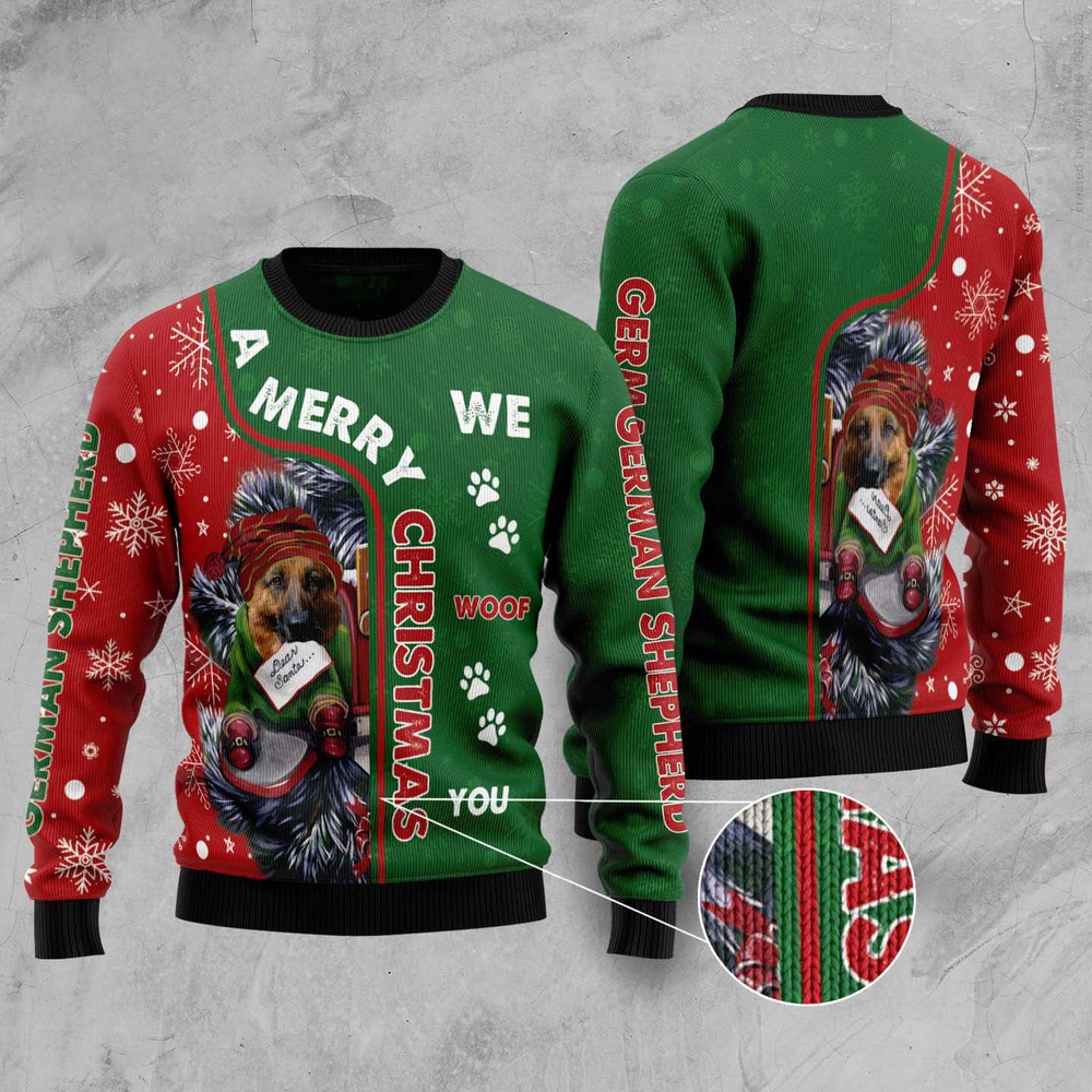 German Shepherd Merry Christmas Ugly Christmas Sweater, Christmas Sweater, Ugly Sweater, Funny Xmas Sweaters