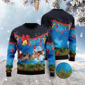 German Shepherd Sleigh Ugly Christmas Sweater, Christmas…