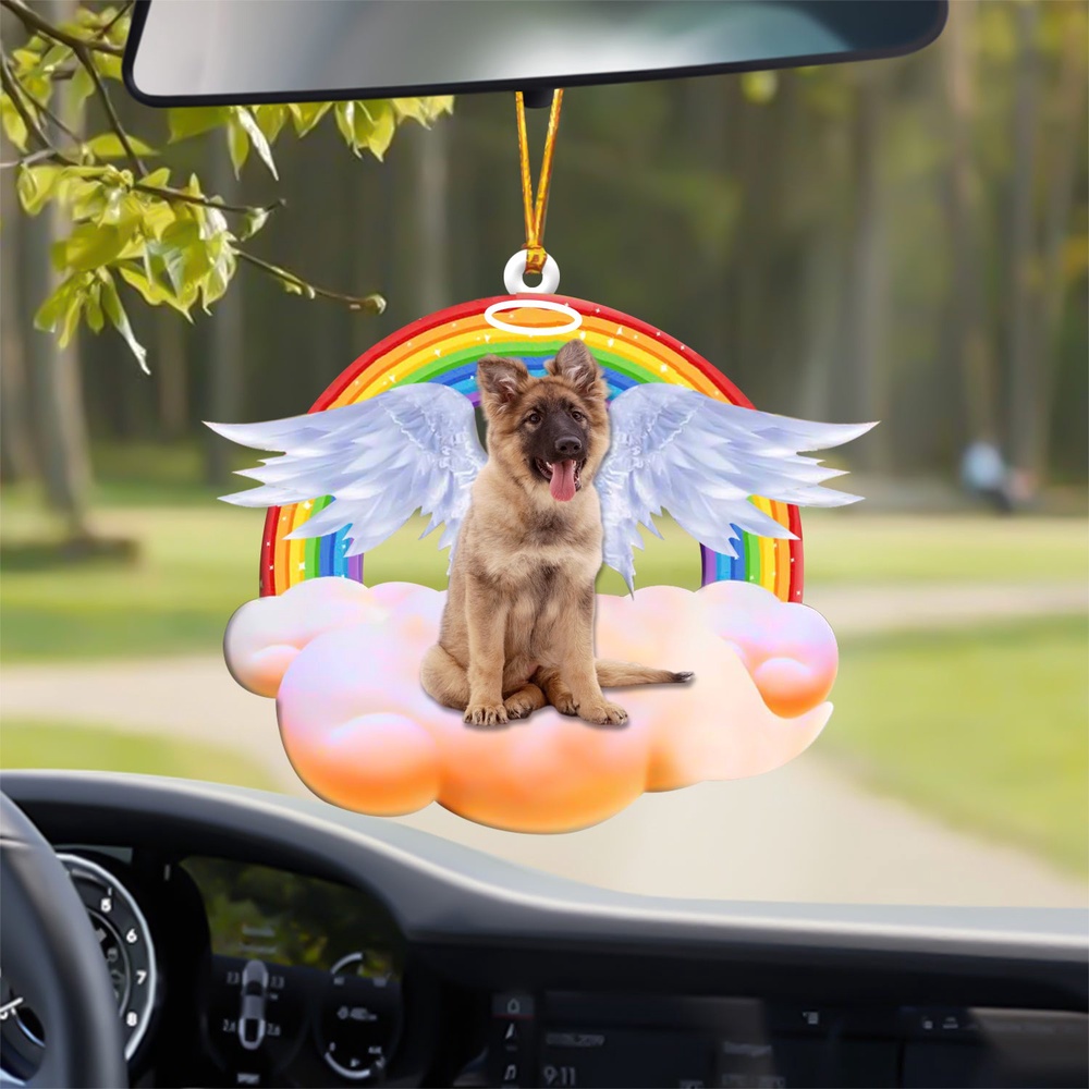 German Shepherd With Angel Wings Memorial Ornament, Christmas Ornament, Dog Ornament, Xmas Dog Ornaments