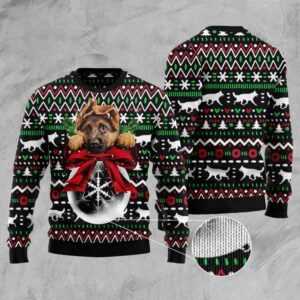 German Shepherd Xmas Ball Ugly Christmas Sweater,…