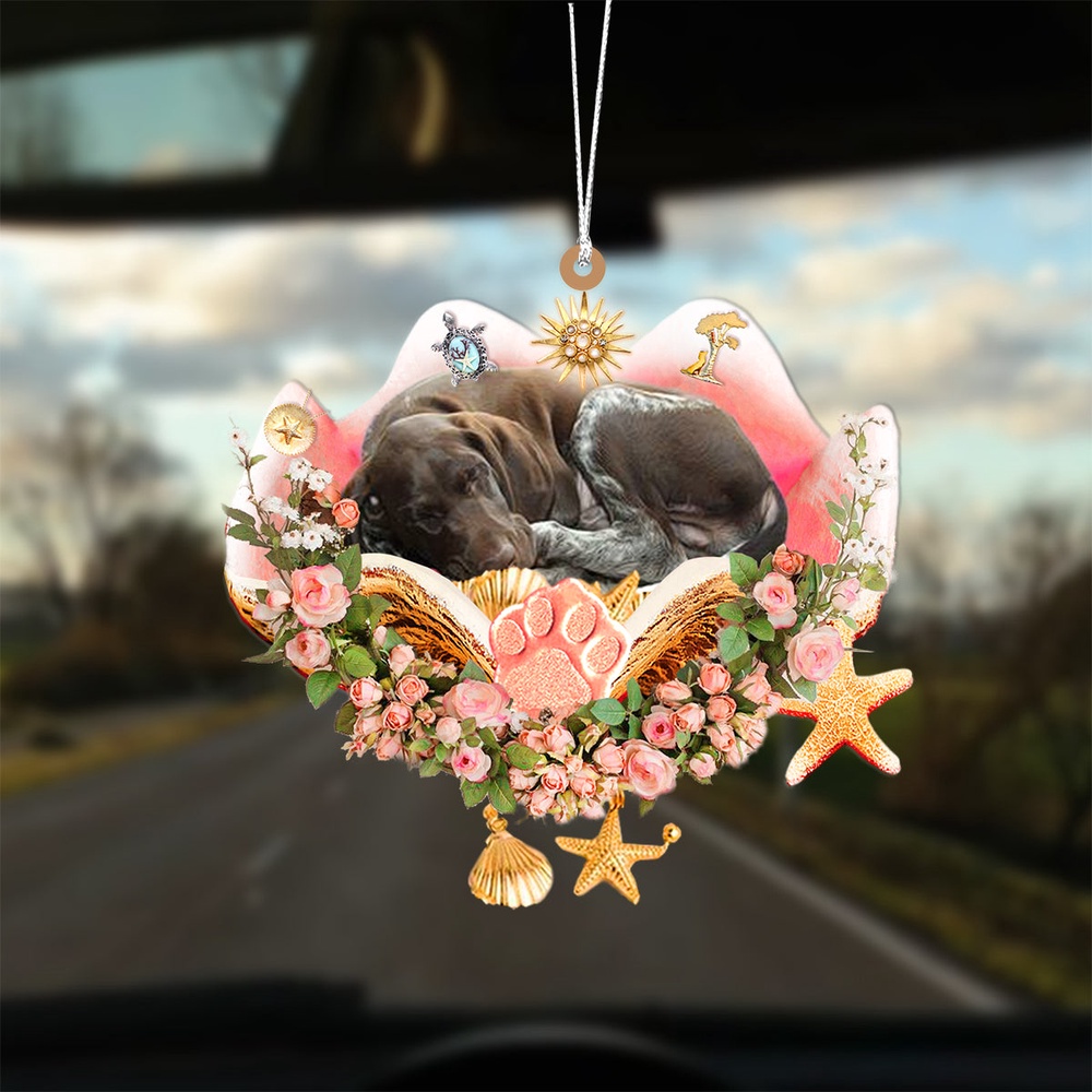 German Shorthaired Pointer Sleeping In The Seashell Ornament, Christmas Ornament, Dog Ornament, Xmas Dog Ornaments German Shorthaired Pointer Sleeping In The Seashell Ornament, Christmas Ornament, Dog Ornament, Xmas Dog Ornaments