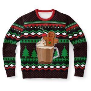 Gingerbread in a Cup Ugly Christmas Sweater,…