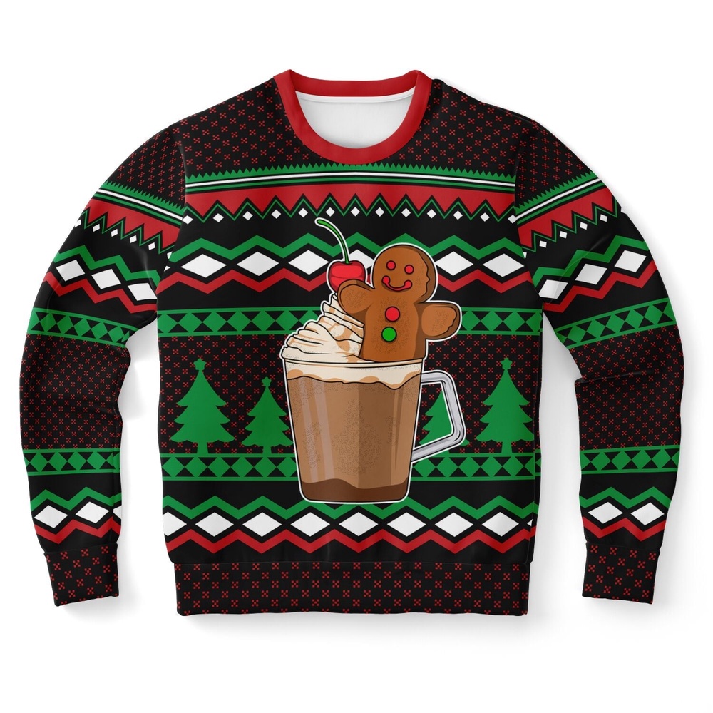Gingerbread in a Cup Ugly Christmas Sweater, Christmas Sweater, Ugly Sweater, Funny Xmas Sweaters Gingerbread in a Cup Ugly Christmas Sweater, Christmas Sweater, Ugly Sweater, Funny Xmas Sweaters