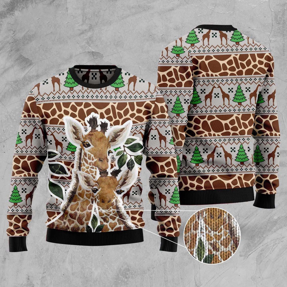 Giraffe Family Christmas Ugly Christmas Sweater, Christmas Sweater, Ugly Sweater, Funny Xmas Sweaters