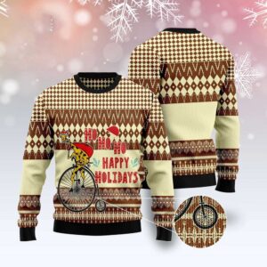 Giraffe Happy Holidays Ugly Christmas Sweater, Christmas…