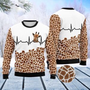 Giraffe Heart Ugly Christmas Sweater, Christmas Sweater,…