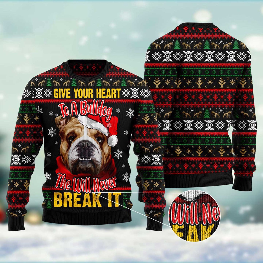 Give Your Heart Bulldog Ugly Christmas Sweater, Dog Ugly Christmas Sweater, Ugly Dog Sweaters Give Your Heart Bulldog Ugly Christmas Sweater, Dog Ugly Christmas Sweater, Ugly Dog Sweaters