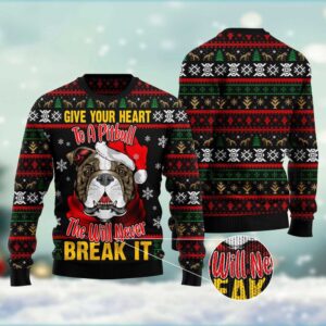 Give Your Heart Pitbull Ugly Christmas Sweater,…