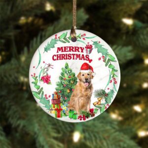 Golden-Retriever Tree Merry Christmas Ornament, Christmas Ornament,…