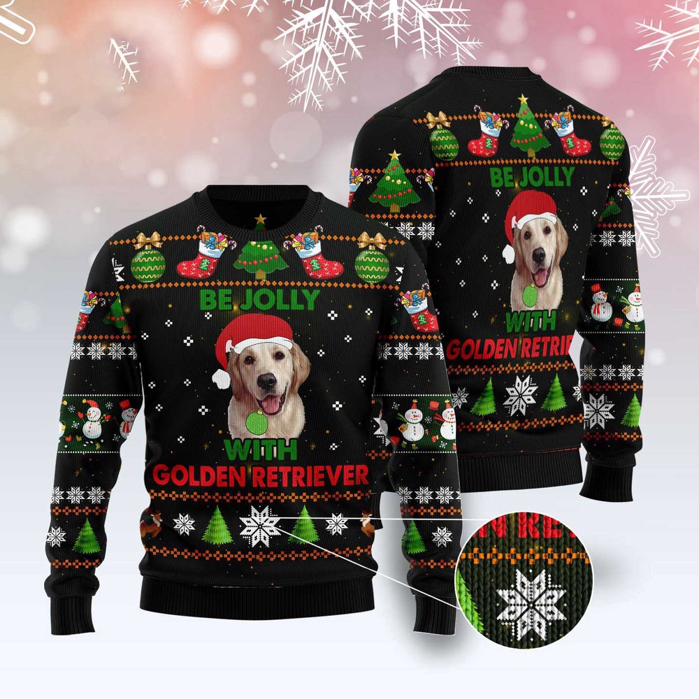 Golden Retriever Be Jolly Ugly Christmas Sweater, Christmas Sweater, Ugly Sweater, Funny Xmas Sweaters Golden Retriever Be Jolly Ugly Christmas Sweater, Christmas Sweater, Ugly Sweater, Funny Xmas Sweaters