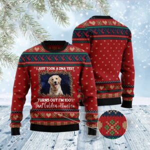 Golden Retriever Dna Ugly Christmas Sweater, Christmas…