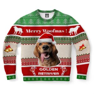 Golden Retriever Dog Ugly Christmas Sweater, Christmas…