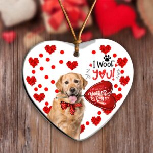 Golden Retriever Happy Valentine’s Day Ornament, Christmas…