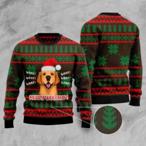Golden Retriever Woofmas Ugly Christmas Sweater, Christmas…