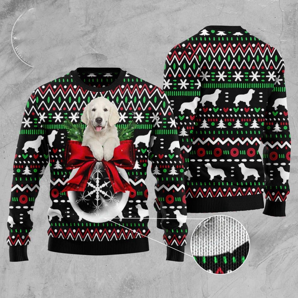 Golden Retriever Xmas Ball Ugly Christmas Sweater, Christmas Sweater, Ugly Sweater, Funny Xmas Sweaters