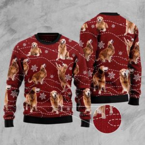 Golden Retriever Xmas Ugly Christmas Sweater, Christmas…
