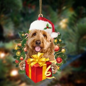 Goldendoodle-Dogs give gifts Hanging Ornament, Christmas Ornament,…