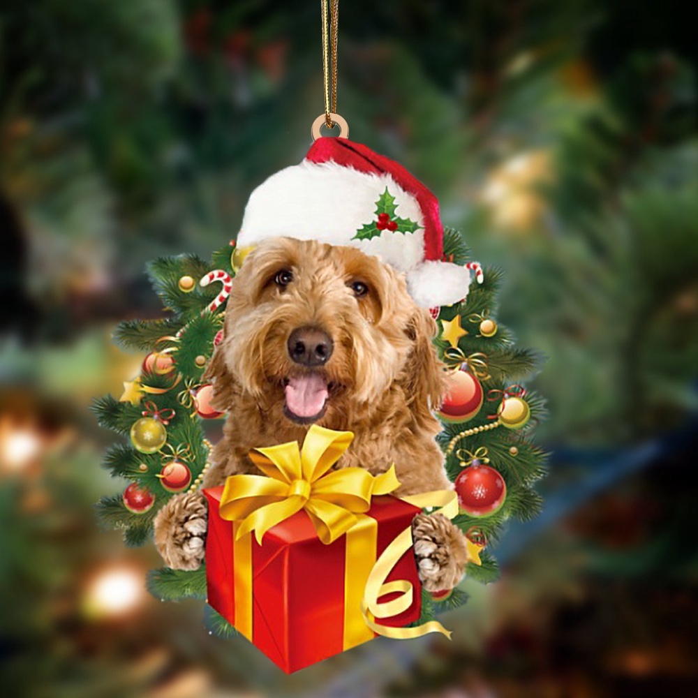 Goldendoodle-Dogs give gifts Hanging Ornament, Christmas Ornament, Dog Ornament, Xmas Dog Ornaments Goldendoodle-Dogs give gifts Hanging Ornament, Christmas Ornament, Dog Ornament, Xmas Dog Ornaments