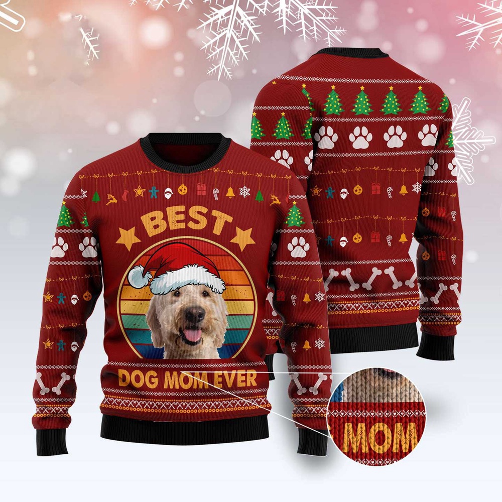 Goldendoodle Best Dog Mom Ever Ugly Christmas Sweater, Dog Ugly Christmas Sweater, Ugly Dog Sweaters Goldendoodle Best Dog Mom Ever Ugly Christmas Sweater, Dog Ugly Christmas Sweater, Ugly Dog Sweaters