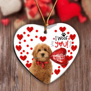Goldendoodle Happy Valentine’s Day Ornament, Christmas Ornament,…