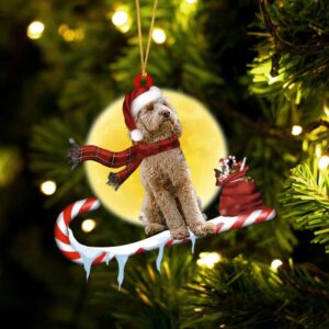 Goldendoodle On The Candy Cane Christmas Ornament,…