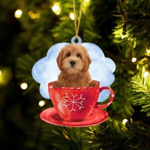 Goldendoodle On The Cup Christmas Ornament, Christmas…