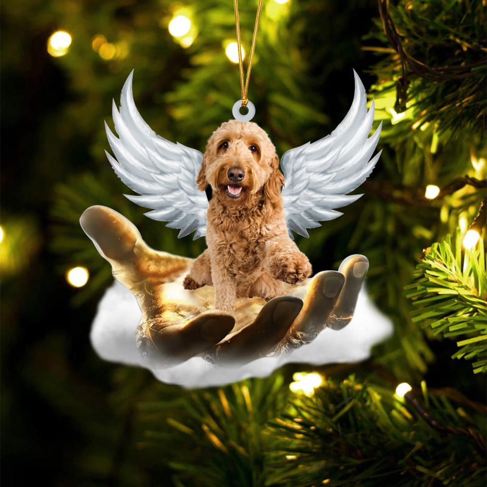 Goldendoodle On The Hands Of Jesus Ornament, Christmas Ornament, Dog Ornament, Xmas Dog Ornaments Goldendoodle On The Hands Of Jesus Ornament, Christmas Ornament, Dog Ornament, Xmas Dog Ornaments