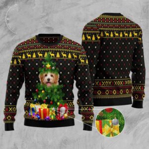 Goldendoodle Pine Ugly Christmas Sweater, Christmas Sweater,…