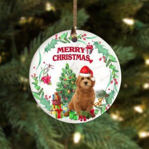 Goldendoodle Tree Merry Christmas Ornament, Christmas Ornament,…