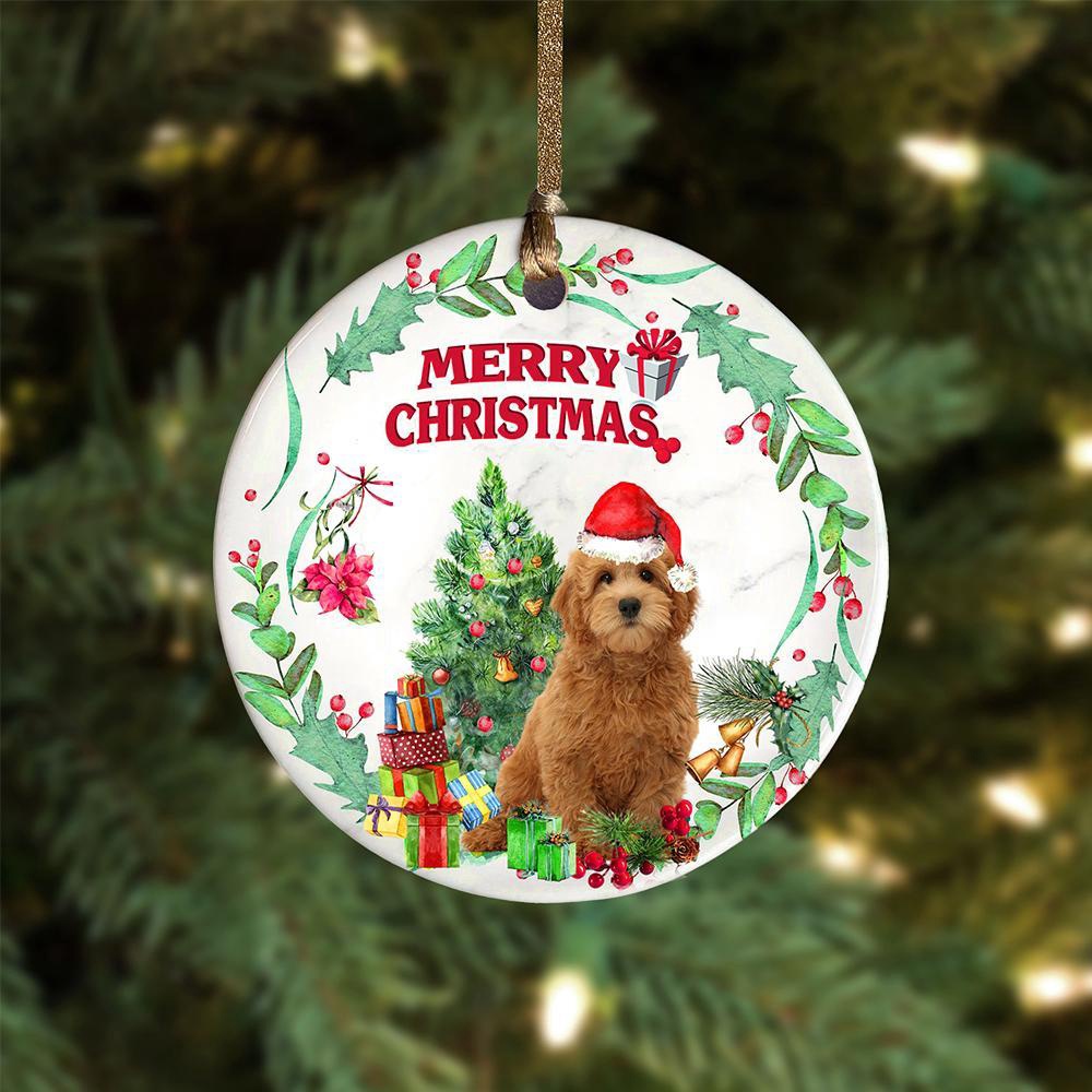 Goldendoodle Tree Merry Christmas Ornament, Christmas Ornament, Dog Ornament, Xmas Dog Ornaments Goldendoodle Tree Merry Christmas Ornament, Christmas Ornament, Dog Ornament, Xmas Dog Ornaments