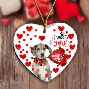 Great Dane Happy Valentine’s Day Ornament, Christmas…