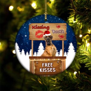 Great Dane Kissing Booth Christmas Ornament, Christmas…