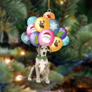 Great Dane With Balloons Christmas Ornament, Christmas…