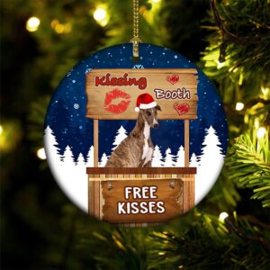 Greyhound Kissing Booth Christmas Ornament, Christmas Ornament,…