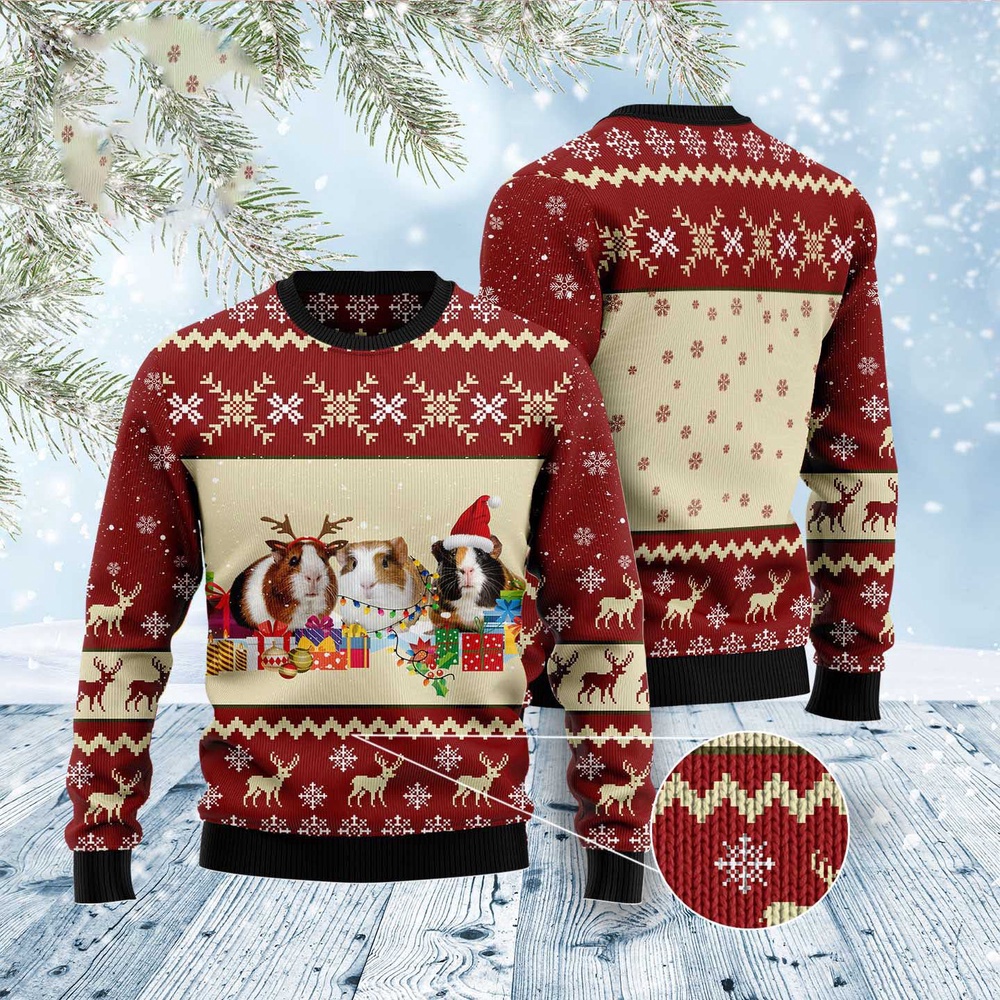 Guinea Pig Snow Ugly Christmas Sweater, Christmas Sweater, Ugly Sweater, Funny Xmas Sweaters