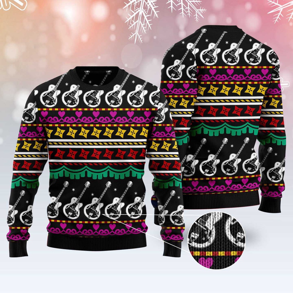 Guitar Christmas Ugly Christmas Sweater, Christmas Sweater, Ugly Sweater, Funny Xmas Sweaters Guitar Christmas Ugly Christmas Sweater, Christmas Sweater, Ugly Sweater, Funny Xmas Sweaters