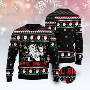 Hail Santa Ugly Christmas Sweater, Christmas Sweater,…
