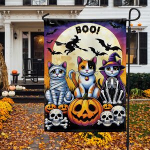 Halloween Black Cat Boo Spooky Pumpkin Flag Halloween Flag Halloween Garden Flags Halloween House Flags 2 hwvcbk.jpg