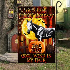 Halloween Horse Flag On A Dark Desert Highway Cool Wind In My Hair Flag, Halloween Flag, Halloween Garden Flags, Halloween House Flags