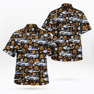 Halloween, Santa Barbara County Fire Department, California Hawaiian Shirt, Halloween Hawaiian Shirt, Horror Hawaiian Shirt