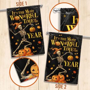 Halloween Skeleton Dancing Pumpkins It s The Most Wonderful Time Of The Year Flag Halloween Flag Halloween Garden Flags Halloween House Flags 2 t6mxau.jpg