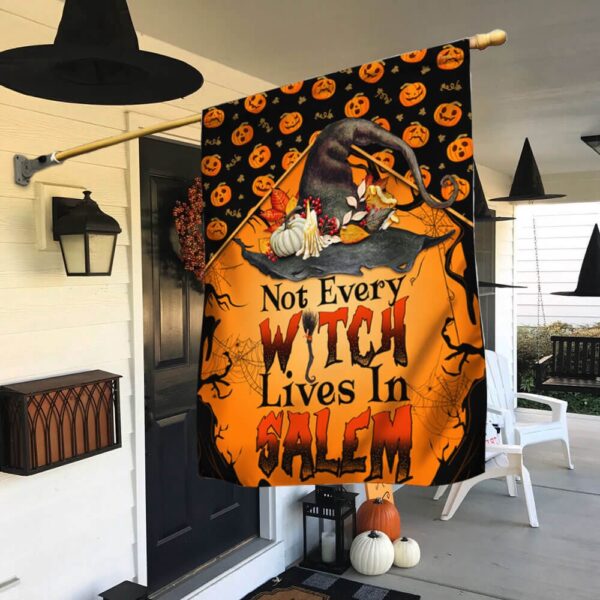 Halloween Witch Not Every Witch Lives in Salem Flag, Halloween Flag, Halloween Garden Flags, Halloween House Flags