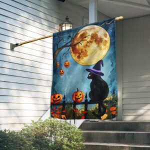 Halloween Witchy Black Cat Flag, Halloween Flag,…